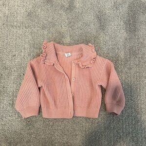 Baby Gap Pink Ruffled Knit Cardigan - 24 months